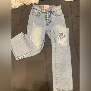 Revice Hourglass/Soulmate Ripped Distressed Acid Wash Jean